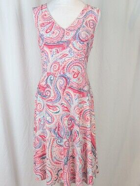 Tommy Hilfiger Paisley V-Neck Sleeveless Dress - Size 8 - NWOT